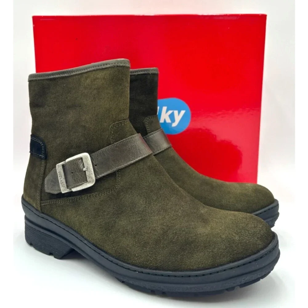 Wolky NITRA FOREST LIVERPOOL Women's NEW Suede Biker-Boot Green EU Size 39
